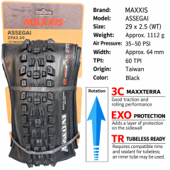 29 x 2.5 WT / 3C MaxxTerra EXO TR / Black
