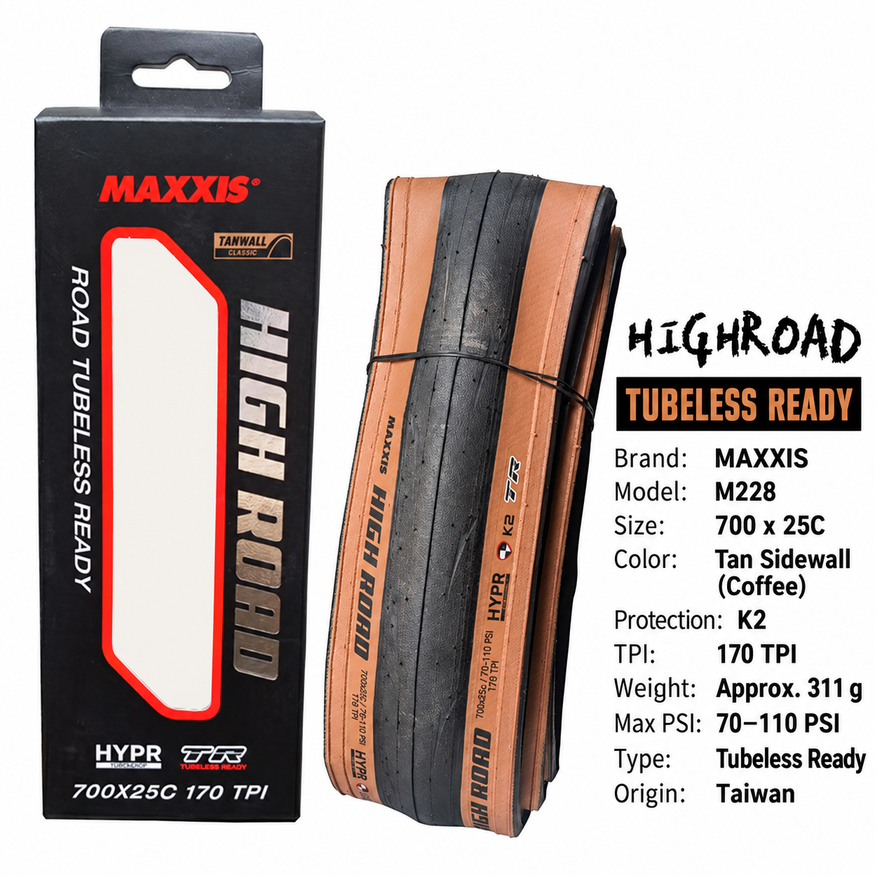 MAXXIS High Road and High Road SL Folding Road Tires, 700 x 25C, 28C, 30C and 32C