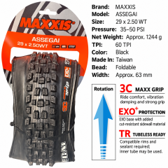 29 x 2.5 WT / 3C MaxxGrip EXO+ TR / Black