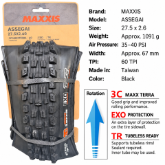 27.5 x 2.6 / 3C MaxxTerra EXO TR / Black