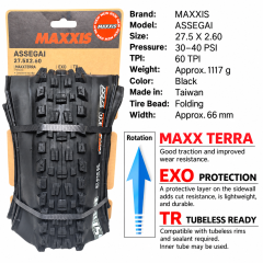 27.5 x 2.6 / MaxxTerra EXO TR / Black