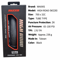 700 x 32C / M228 High Road / Tube Type / ZK / Black