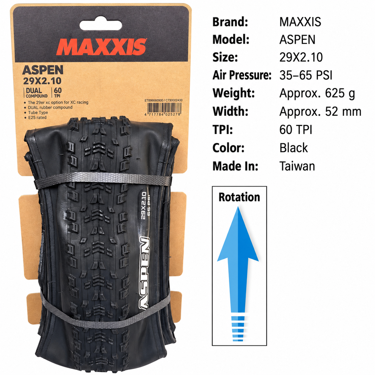 MAXXIS Aspen, Aspen ST and Aspen AT Folding XC Tires, 27.5 and 29 Inch