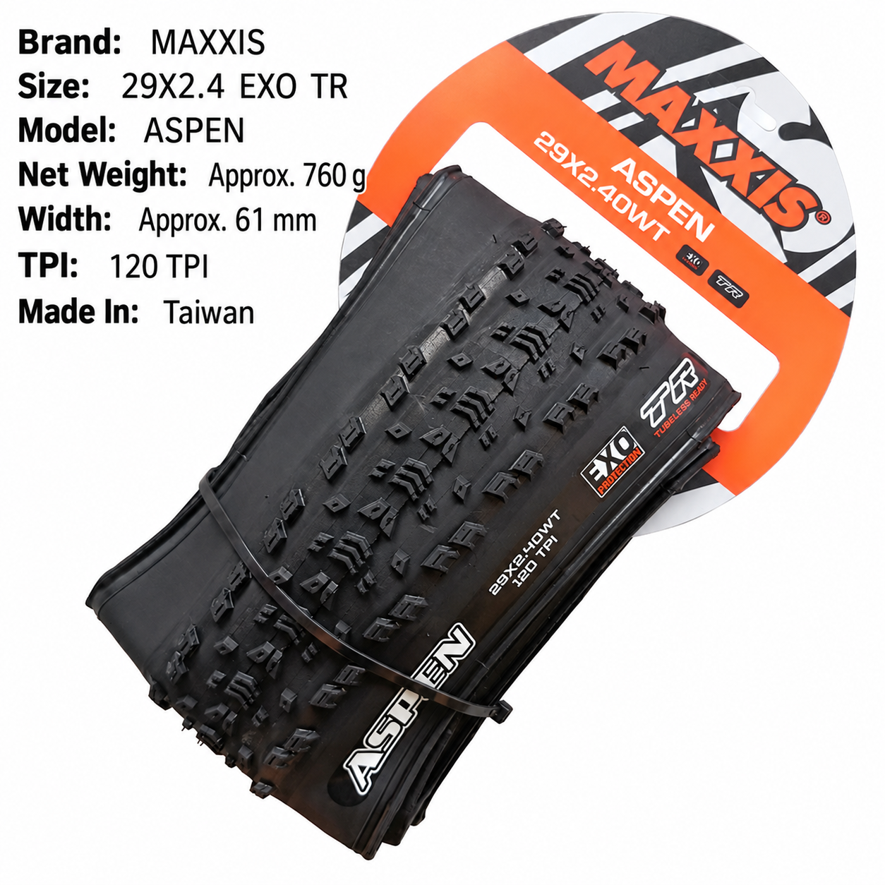 MAXXIS Aspen, Aspen ST and Aspen AT Folding XC Tires, 27.5 and 29 Inch