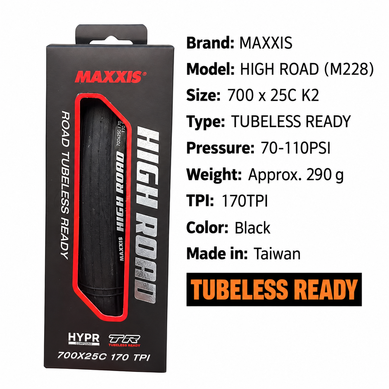 MAXXIS High Road and High Road SL Folding Road Tires, 700 x 25C, 28C, 30C and 32C