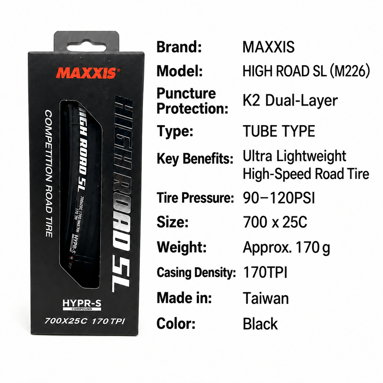 MAXXIS High Road and High Road SL Folding Road Tires, 700 x 25C, 28C, 30C and 32C