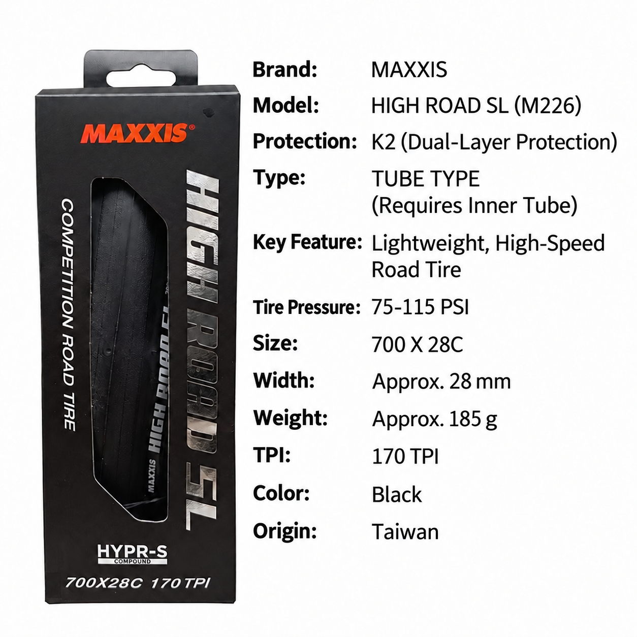 MAXXIS High Road and High Road SL Folding Road Tires, 700 x 25C, 28C, 30C and 32C