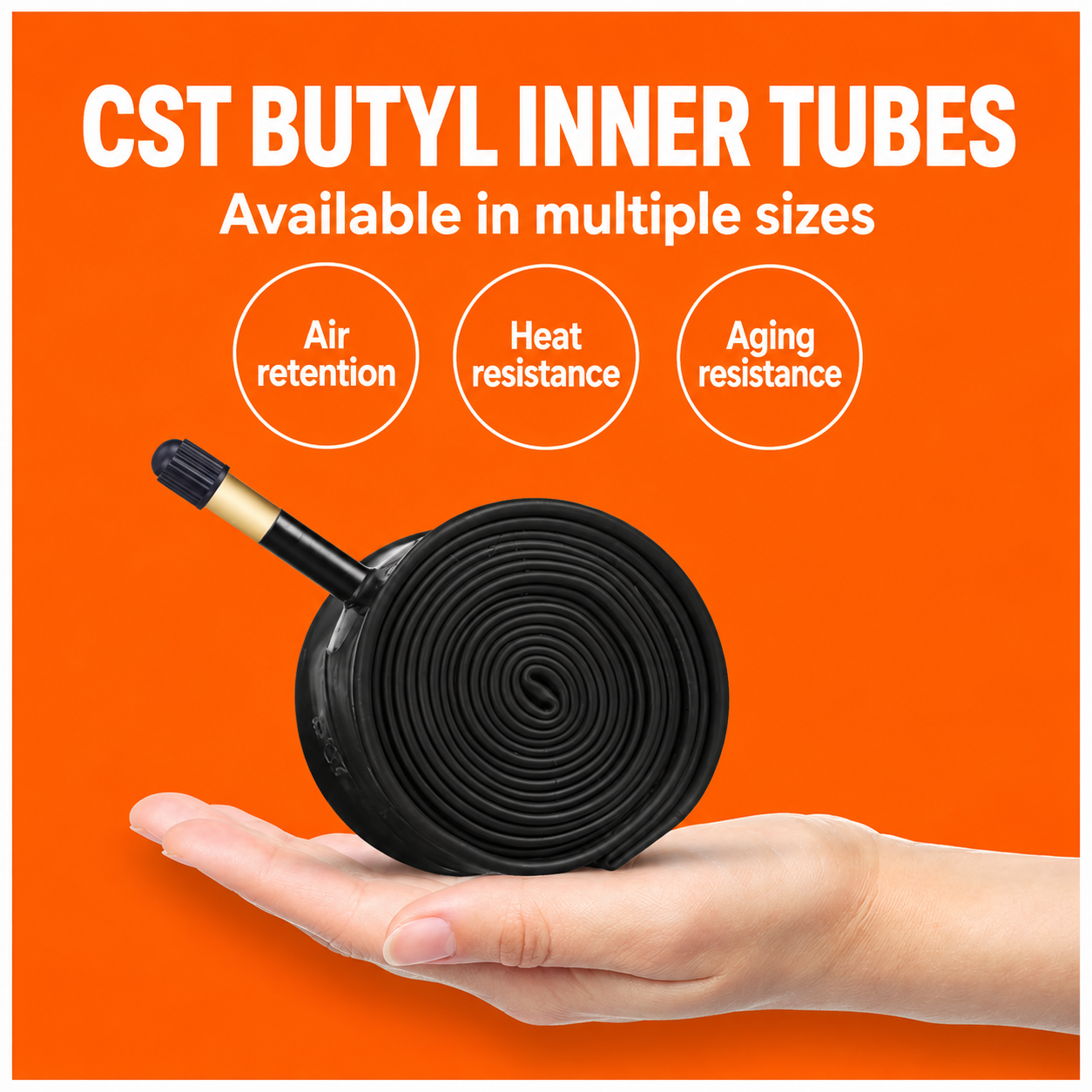 CST Butyl Rubber Bicycle Inner Tubes for 20, 24, 26, 27.5 and 29 Inch Wheels, Schrader and Presta Valves for Mountain and City Bikes - detail 6