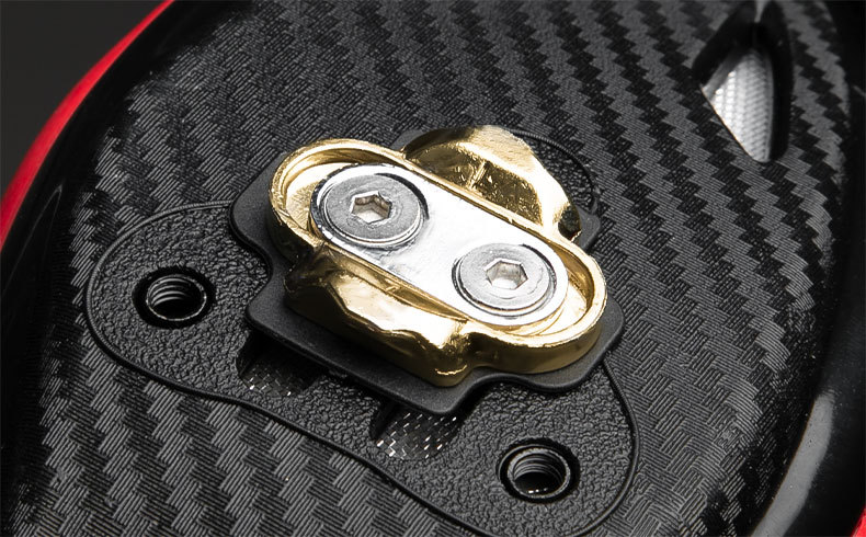 Eggbeater-Compatible Bicycle Pedal Cleat Kit, Gold 0 Degree Float Cleats, Left and Right Pair with M5 Screws, Steel Plates and Nylon Shims - detail 8
