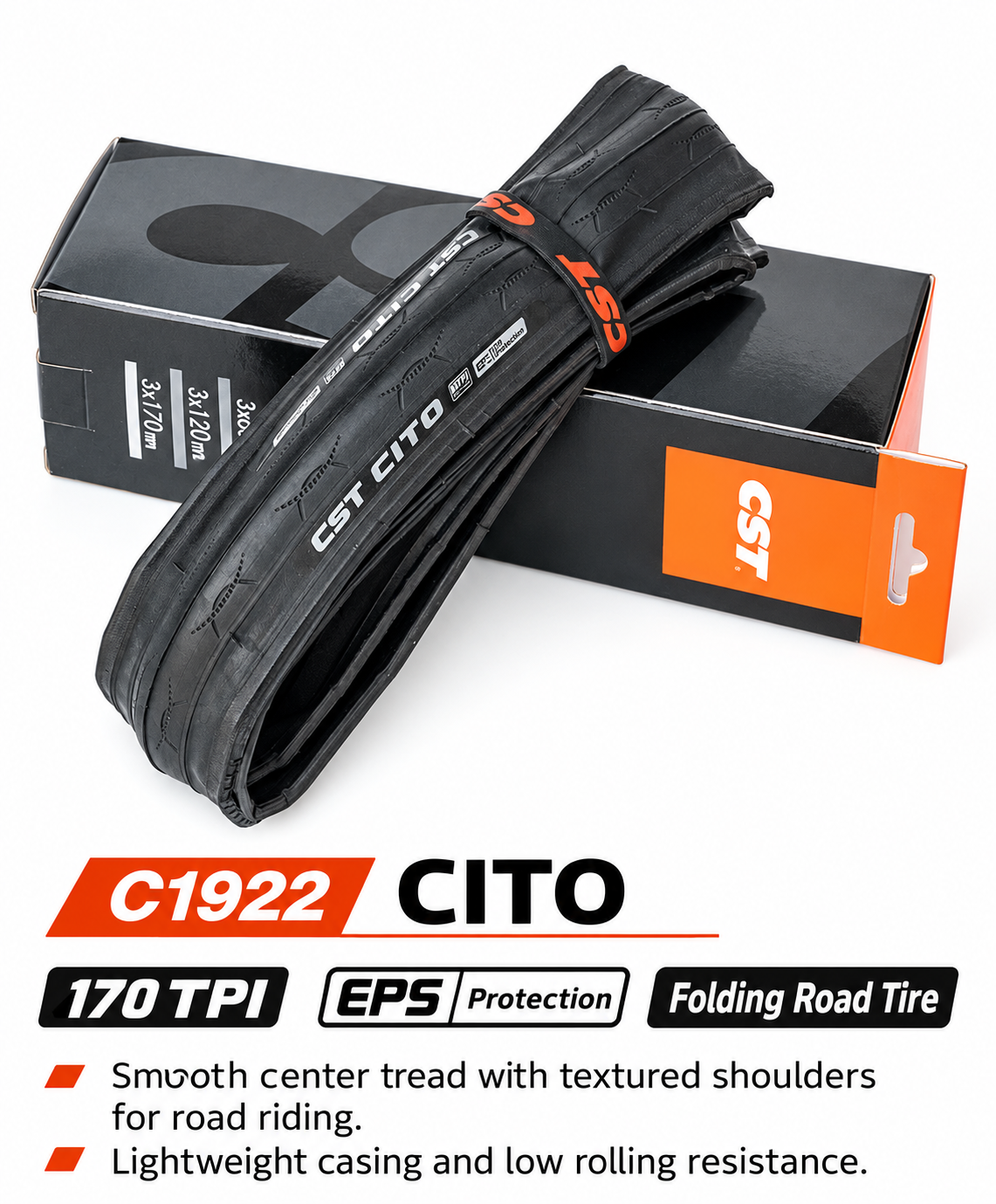 CST 700C Folding Road Bicycle Tires in 700 x 23C, 25C and 28C, C1406 C1761 C1808 C1922 C3045 and C3045N, EPS Protection and Tubeless Ready Option - detail 26