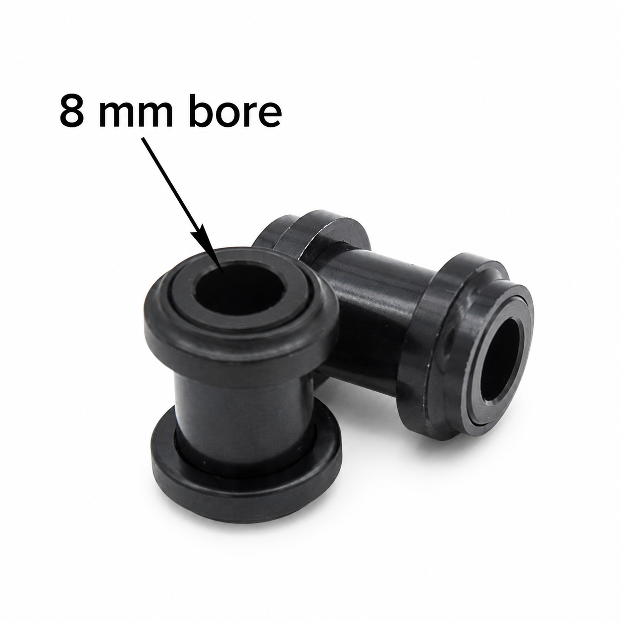 Rear Shock Mounting Hardware Adapter Kit for MTB Frames, 8 mm Bore, 22.2 / 24 / 25.4 / 38 / 41.4 mm Widths, 12.7 mm Center Shaft