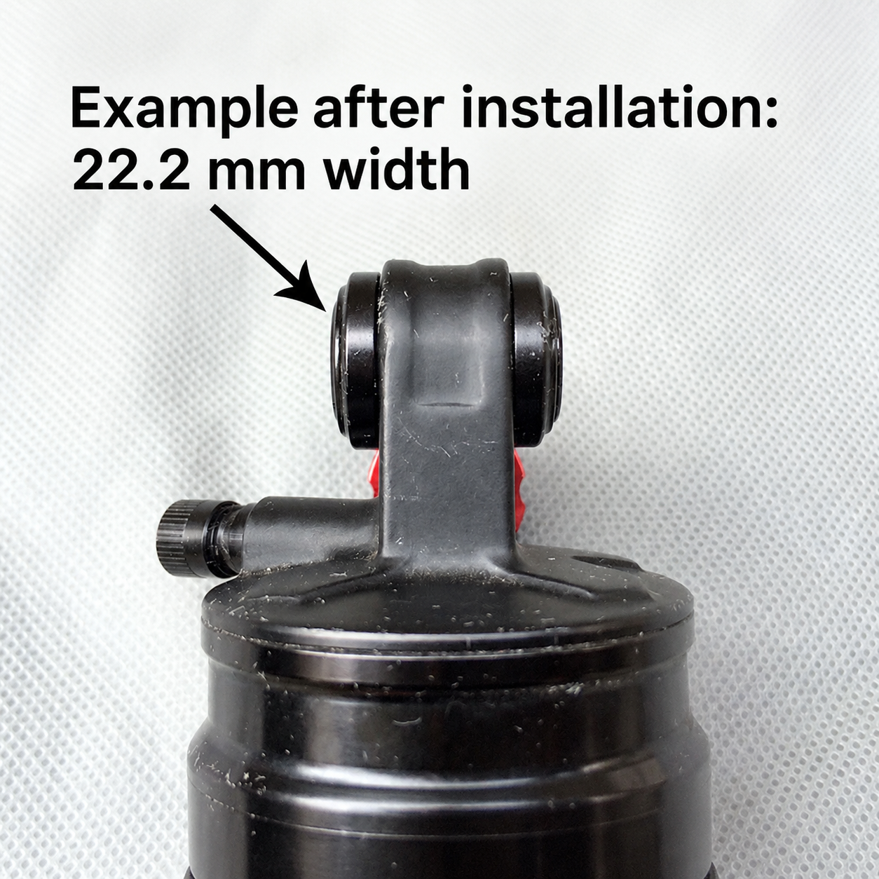 Rear Shock Mounting Hardware Adapter Kit for MTB Frames, 8 mm Bore, 22.2 / 24 / 25.4 / 38 / 41.4 mm Widths, 12.7 mm Center Shaft