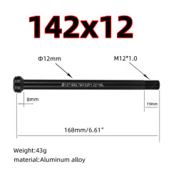 142 x 12 mm / 168 mm long