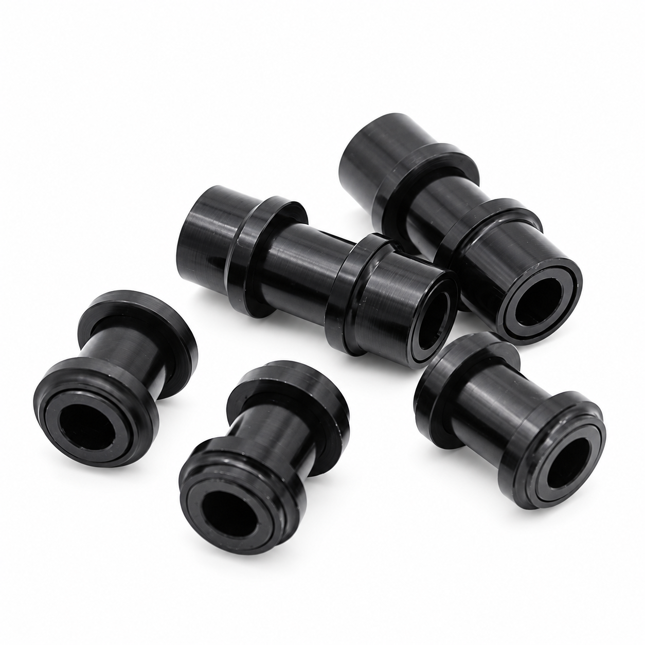 Rear Shock Mounting Hardware Adapter Kit for MTB Frames, 8 mm Bore, 22.2 / 24 / 25.4 / 38 / 41.4 mm Widths, 12.7 mm Center Shaft