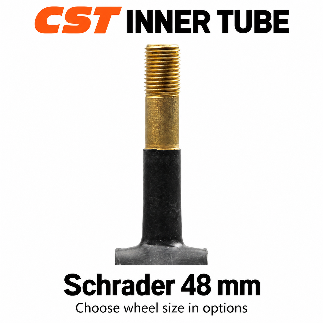 CST Butyl Rubber Bicycle Inner Tubes for 20, 24, 26, 27.5 and 29 Inch Wheels, Schrader and Presta Valves for Mountain and City Bikes