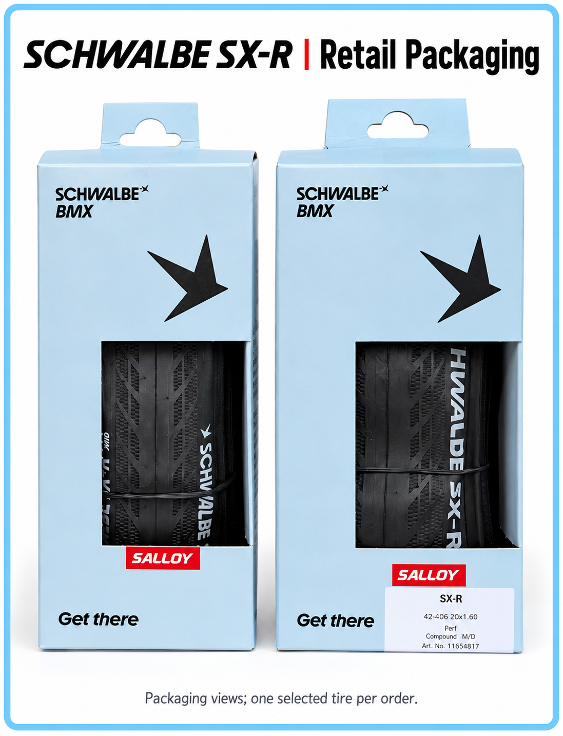 SCHWALBE SX-R 20 Inch Folding BMX Bicycle Tires, 42-406 20 x 1.6, 47-406 20 x 1.85 and 30-451 20 x 1 3/8, 67 EPI Performance Casing - detail 12