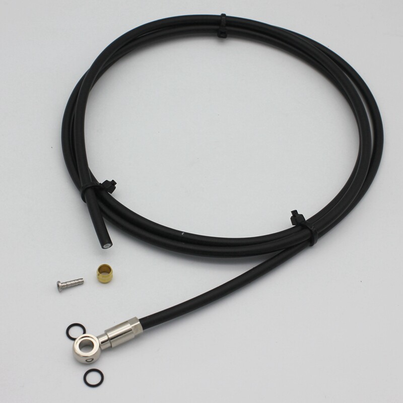 LIEPEY 2 m Black Hydraulic Disc Brake Hose Kit with Silver Banjo Fitting for Shimano SLX XT XTR, 2.0 mm Inner and 5.0 mm Outer Diameter - detail 3