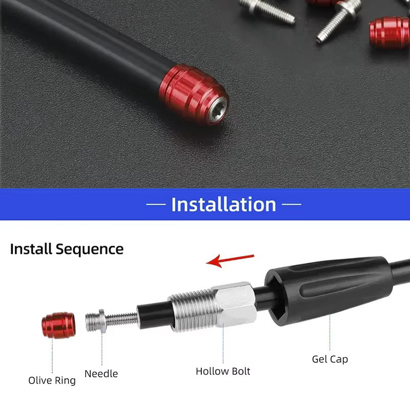 Stealth-a-majig Brake Hose Olive and Threaded Insert Kit Compatible With SRAM AVID, Single Set or 10 Sets with T8 Tool, for 5.0 x 2.0 mm Hose
