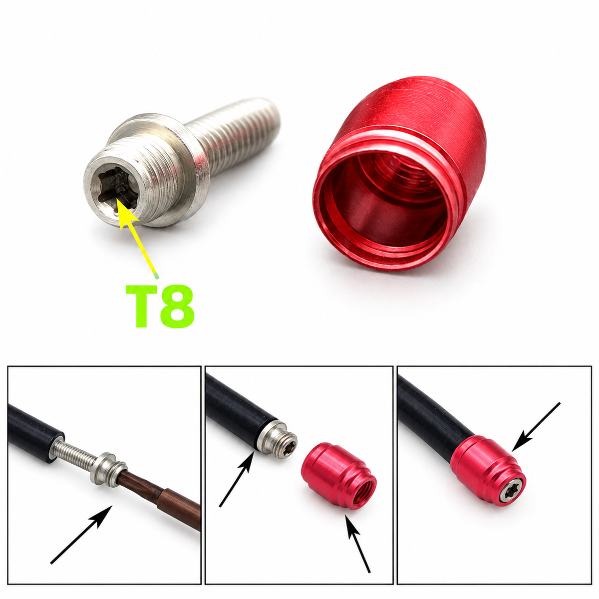 2 m Hydraulic Disc Brake Hose Kit for Matching SRAM Flat Mount HRD Red ...