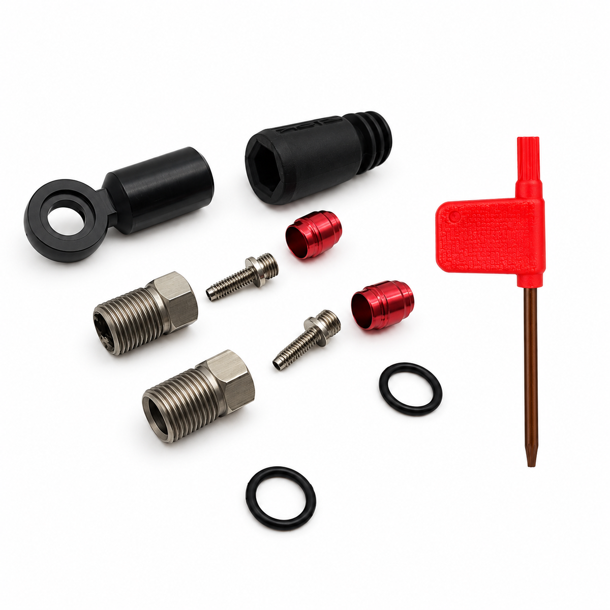 2 m Hydraulic Disc Brake Hose Kit for Matching SRAM Flat Mount HRD Red ...