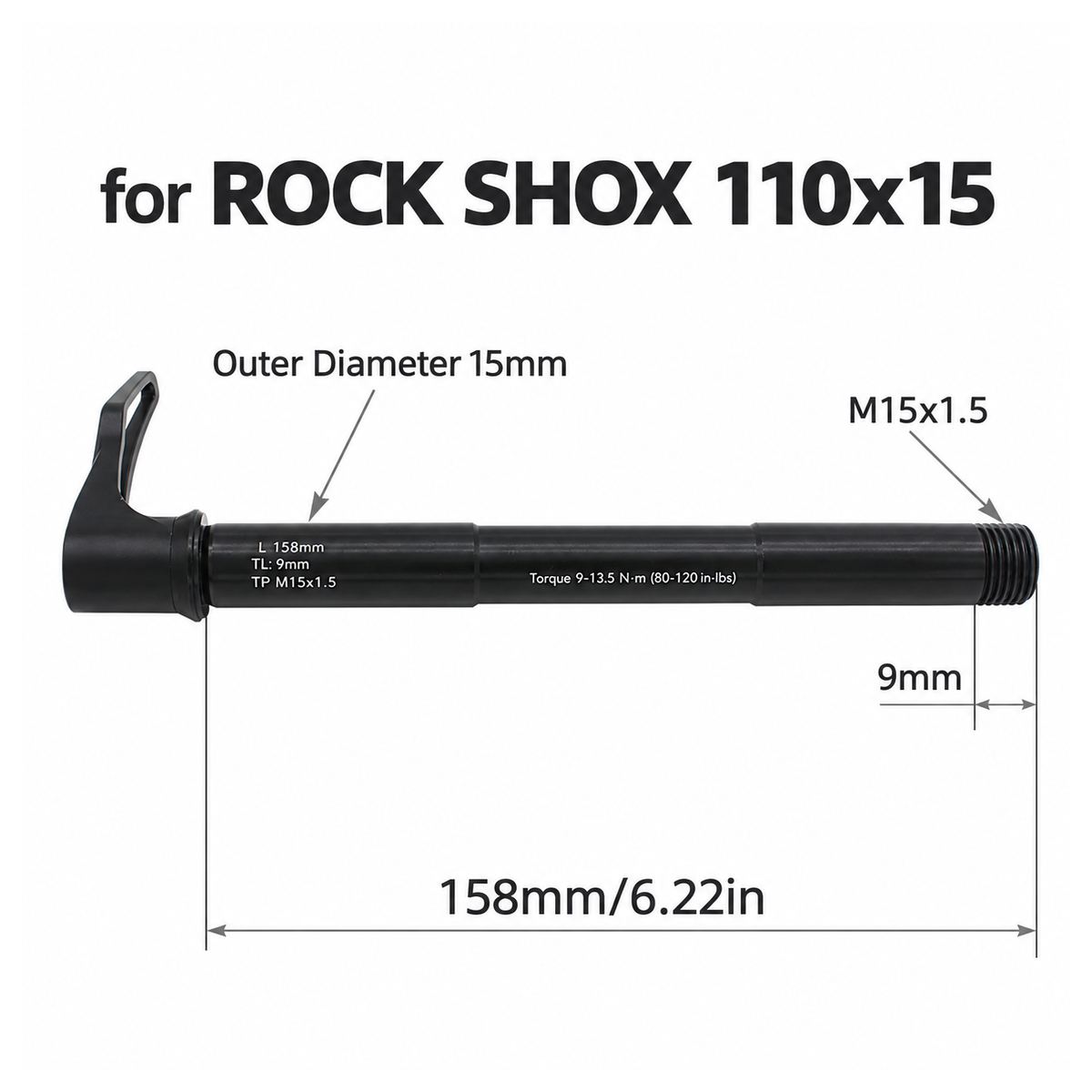 6061-T6 Aluminum Quick Release Front Fork Thru Axle for Matching ...