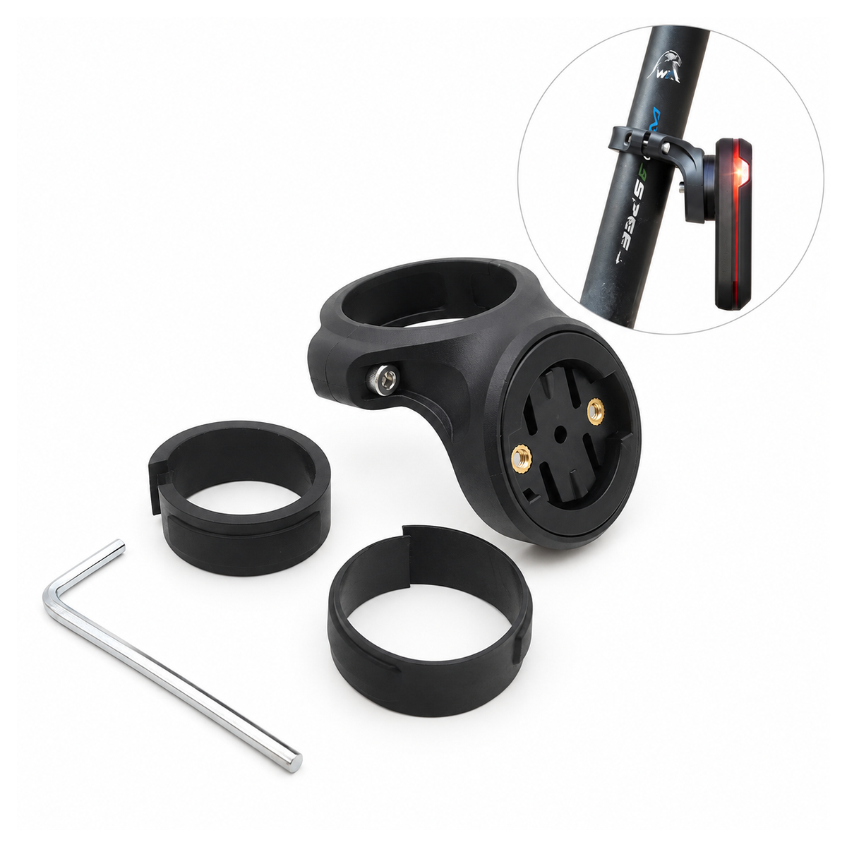 Black Nylon Seatpost Radar Rear Light Mount, Round Post Clamp with ...
