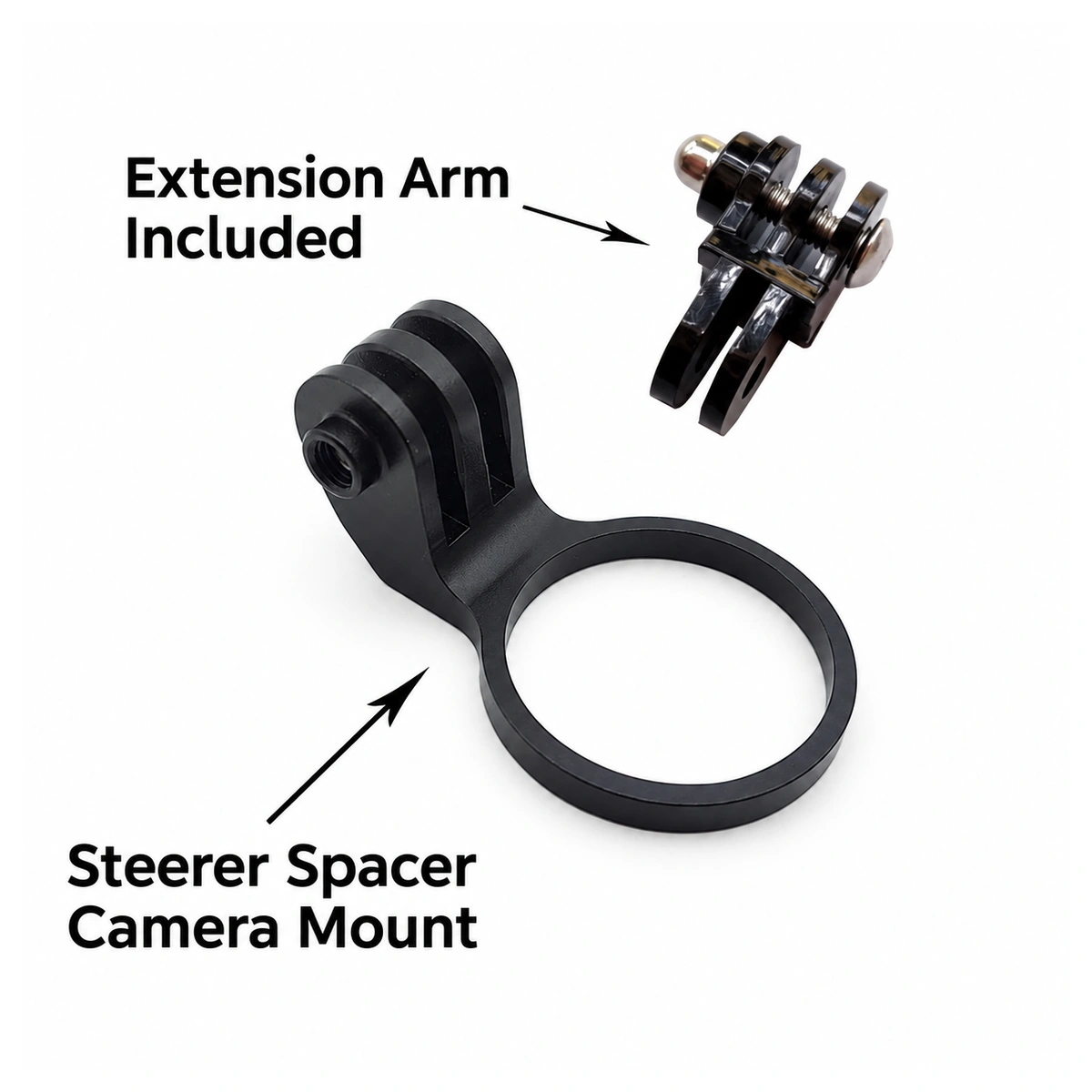 Aluminum 28.6 mm Steerer Spacer Camera Mount with Extension Arm, Black ...