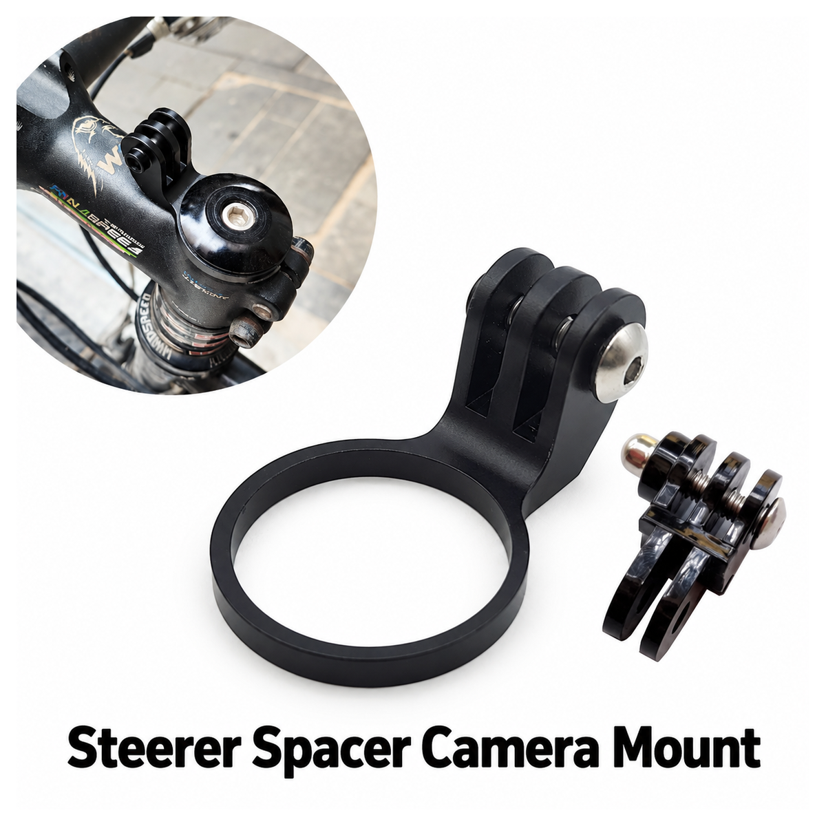 Aluminum 28.6 mm Steerer Spacer Camera Mount with Extension Arm, Black ...