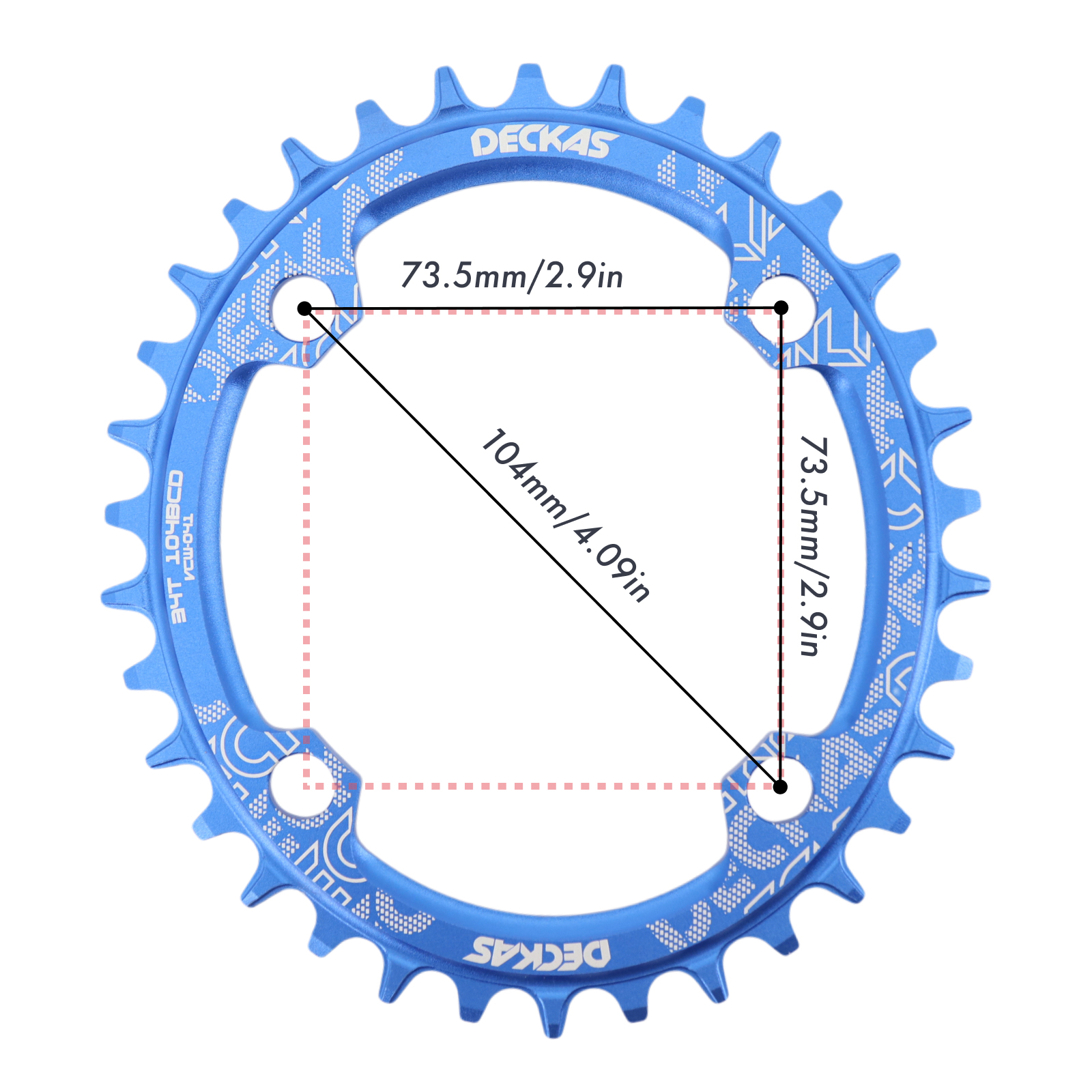 Deckas Bike Chainring Oval 104BCD 32T 34T 36T 38T 40 42 44 46 48 50 52 T Tooth MTB Road Bikes Mountain Chainwheel 104 Bcd