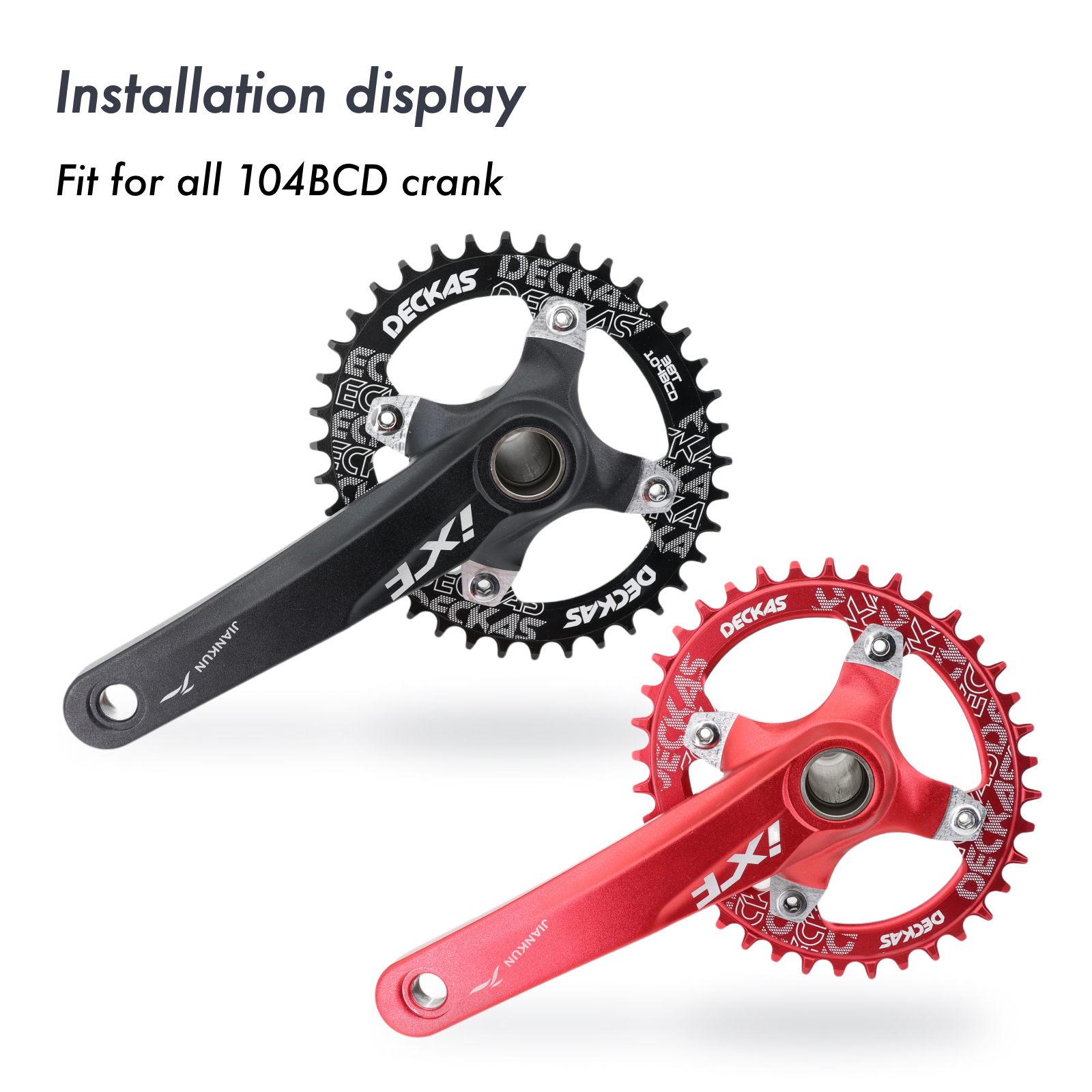 Deckas Bike Chainring Oval 104BCD 32T 34T 36T 38T 40 42 44 46 48 50 52 T Tooth MTB Road Bikes Mountain Chainwheel 104 Bcd