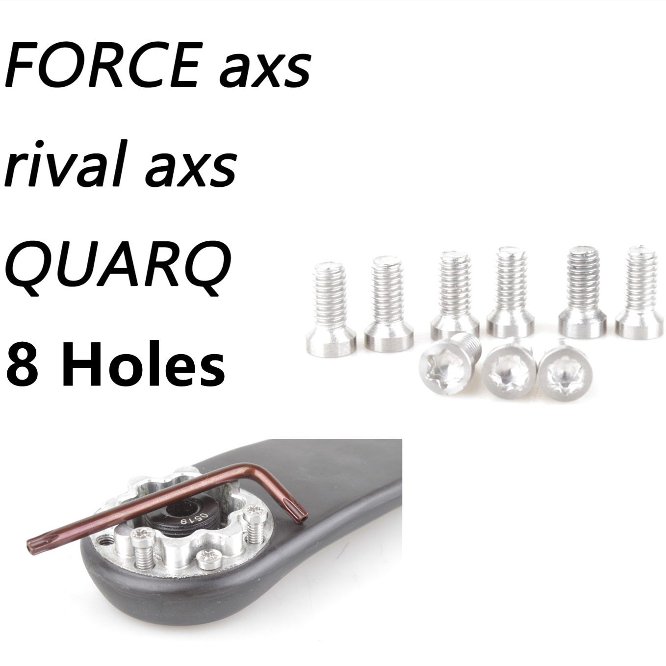 Stone Chainring Bolt for Sram Road Bike 12 Speed QUARQ Rival AXS Force Red Crank 8 Holes Repair Screw 304 Stainless Steel