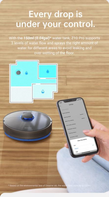 Dreame Bot Z10 Pro 4L Dust Capacity Mopping Floor Auto Robotic Wet And Dry Robot Vacuum Z10Pro Dreame Z10 Pro Robot Vacuums