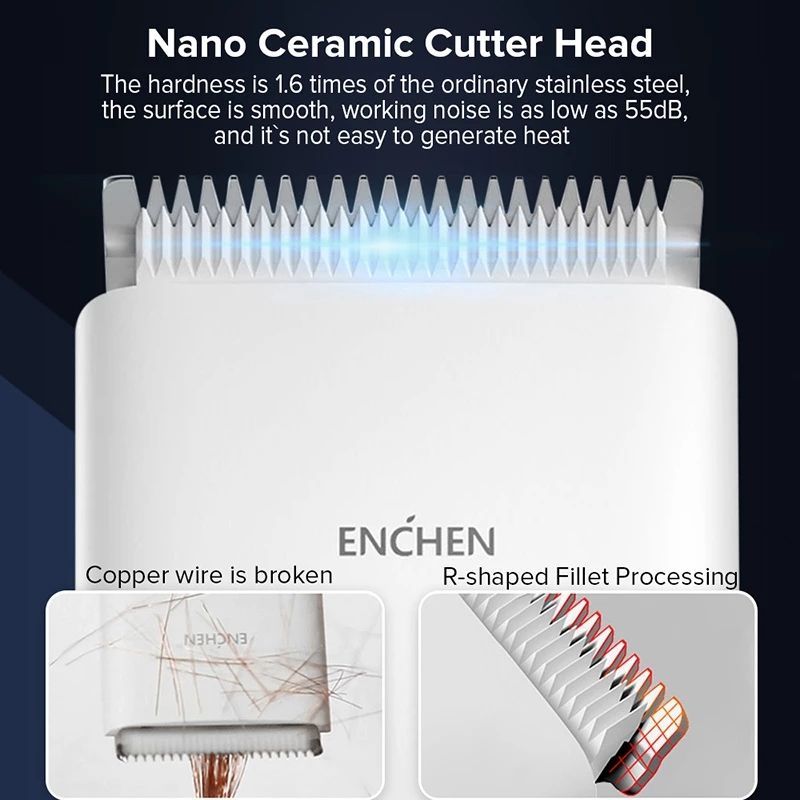Enchen Boost Electric Hair Clippers For Men Children Ceramic Cutter Hair Cutting Machine Professional Rechargeable Two Speed