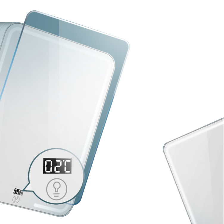 Refrigerador de belleza con pantalla de temperatura y espejo de 10L y 48 W