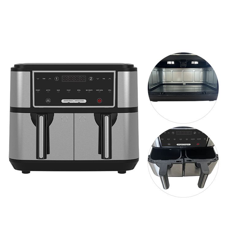 2400W 4.5L+4.5L LCD Dual Zone Air Fryer