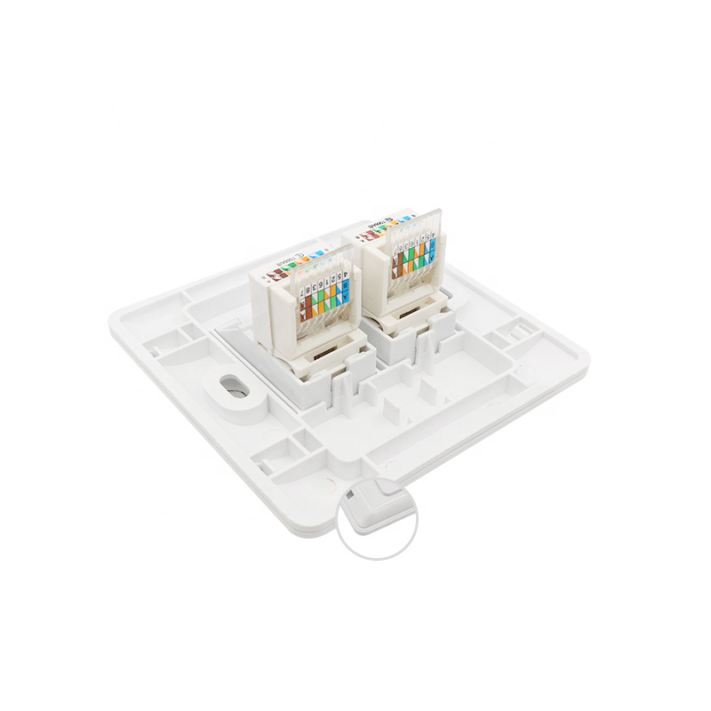 RJ45 FacePlate cat5e cat6 cat7 RJ45 single faceplate PC material double/ three/ four port panel Tool-free 2/3/4port faceplate