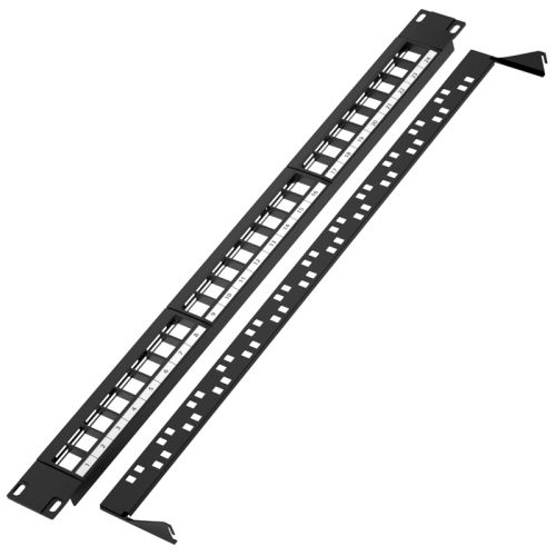 Keystone Jack Patch Panel 24 Port 1U Cat6/Cat6a UTP Toolless unShielded Patch Panel