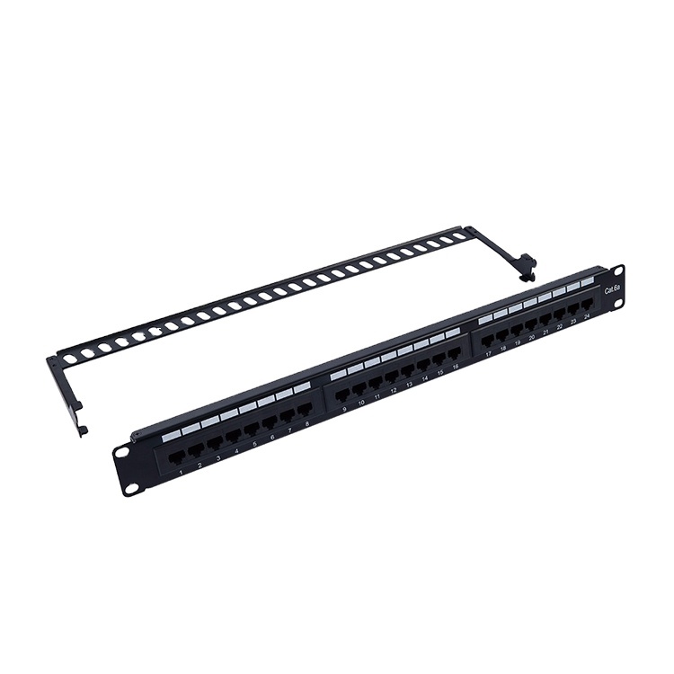 Keystone Jack Patch Panel 24 Port 1U Cat6/Cat6a UTP Toolless unShielded Patch Panel