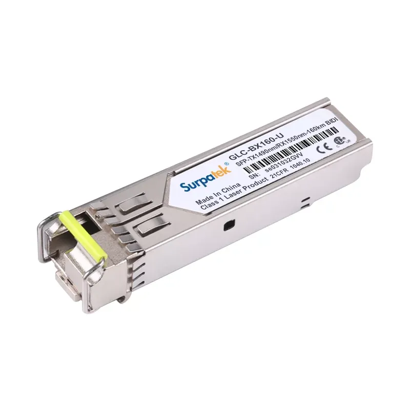 Cisco GLC-BX160-U Compatible 1000BASE-BX BiDi SFP 1490nm-TX/1550nm-RX 160km DOM LC SMF Transceiver Module