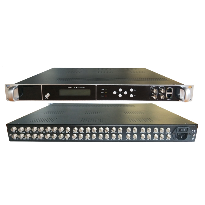 RF Modulator Tuner T/T2 to RF/ASI 24 Channels DVBC input to RF/ASI output Modulator