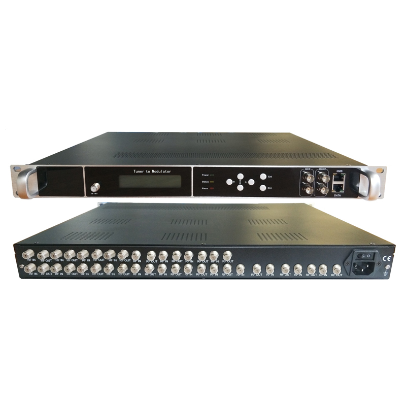 RF Modulator Tuner T/T2 to RF/ASI 20 Channels DVBC input to RF/ASI output Modulator