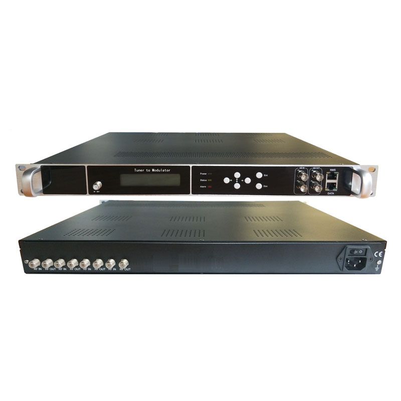 RF Modulator Tuner T/T2 to RF/ASI 4 Channels DVBC input to RF/ASI output Modulator