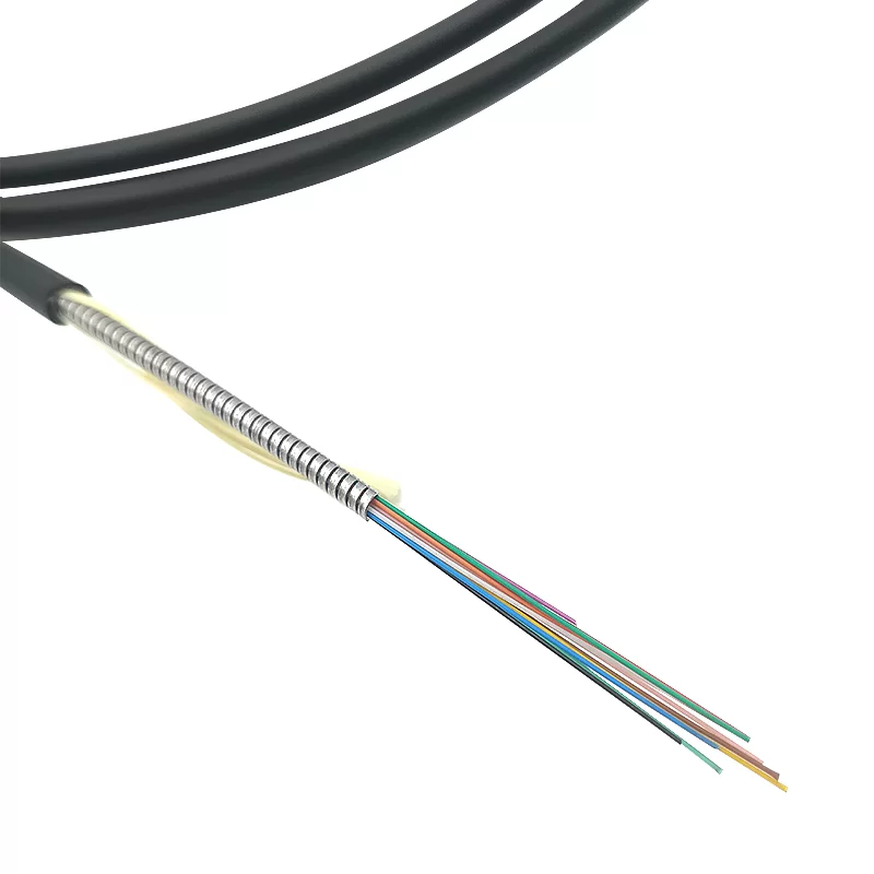 Stainless Steel Tube 12c Armoured Indoor Outdoor Fiber Optic Cable OM2 / OM3 / OM4 / G652D / G657A1 / G657A2 Anti-Rodent