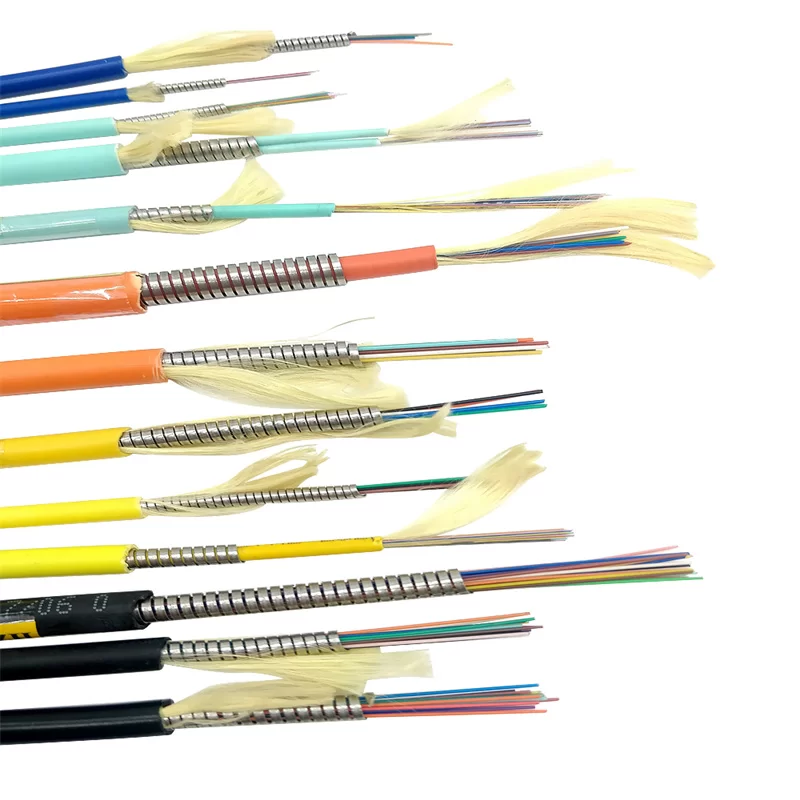 Multimode LSZH Stainless Steel Multimode Armored Optical Fiber Cable OM2 / OM3 / OM4 / G652D / G657A1 / G657A2 3.0 SM G652D