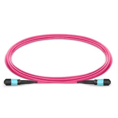 MTP Female To Female 12 Fibers OM4 (OM3) 50 125 Multimode Trunk Cable Type A Elite Plenum (OFNP) Magenta MPO Patch Cord Cable