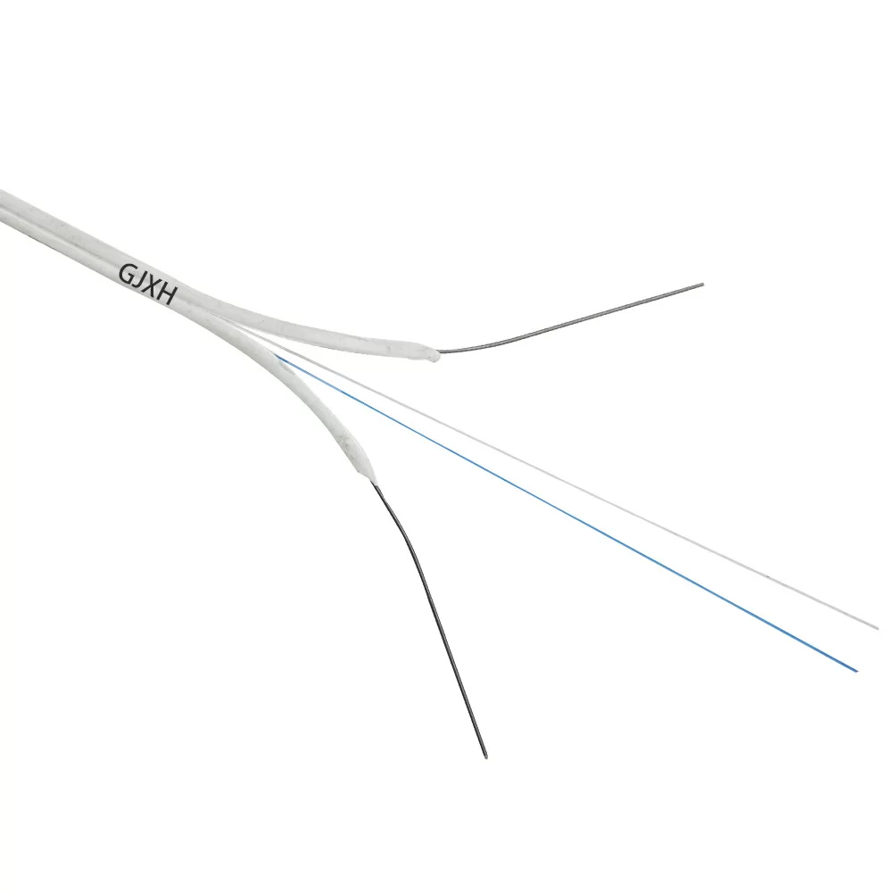 Fiber Drop Cable 1-4 Cores LSZH GJXH G.652D G657A Indoor For FTTH Fiber Optical Cable