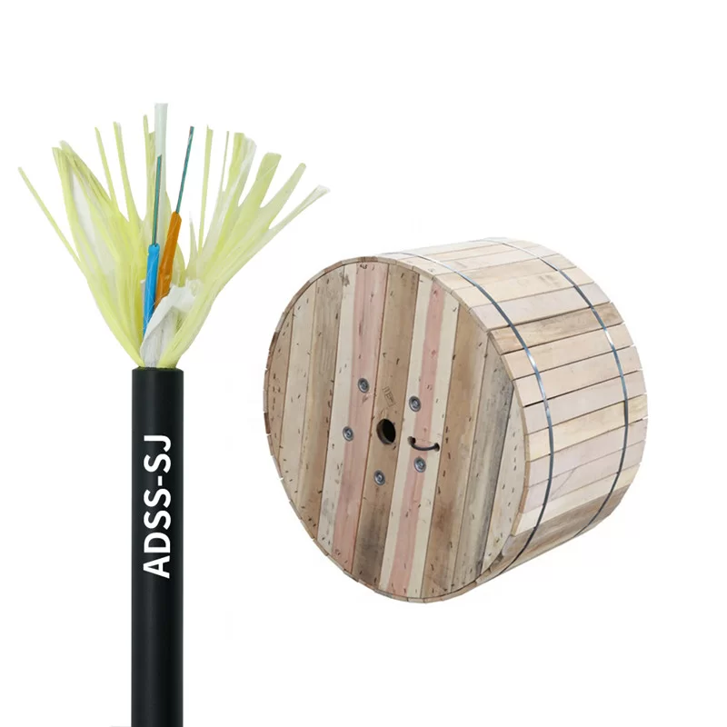 ADSS Fiber Optical Cable 1 – 216 Cores PE Jacket G.652D SPAN 50-200m Outdoor For Telecommunication