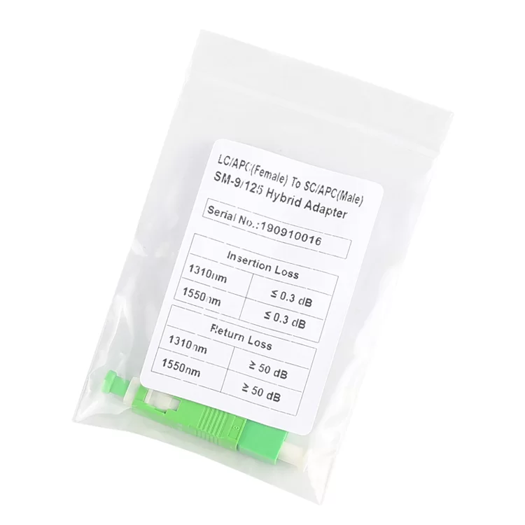 Fiber Optic Conversion Adapter Singlemode APC SC Male – LC Female