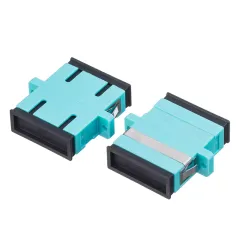 SC/UPC OM3 Aqua Fiber Optic Adaptor