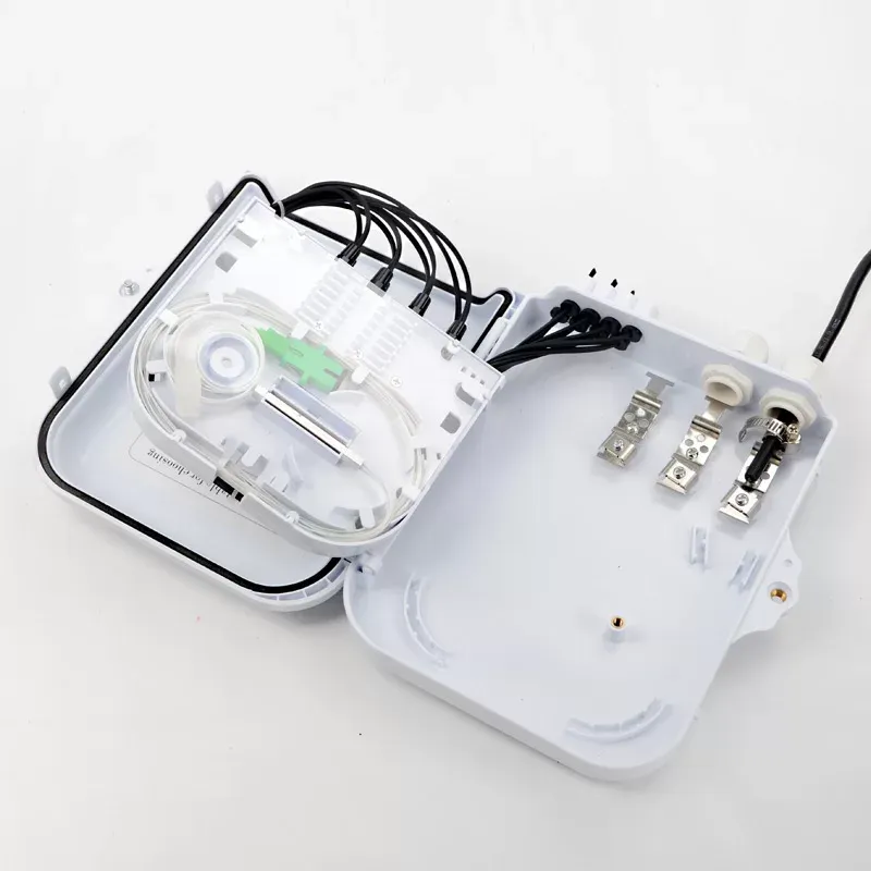 PC ABS white IP65 8 port CTO FDB floor termination fiber optic wall box
